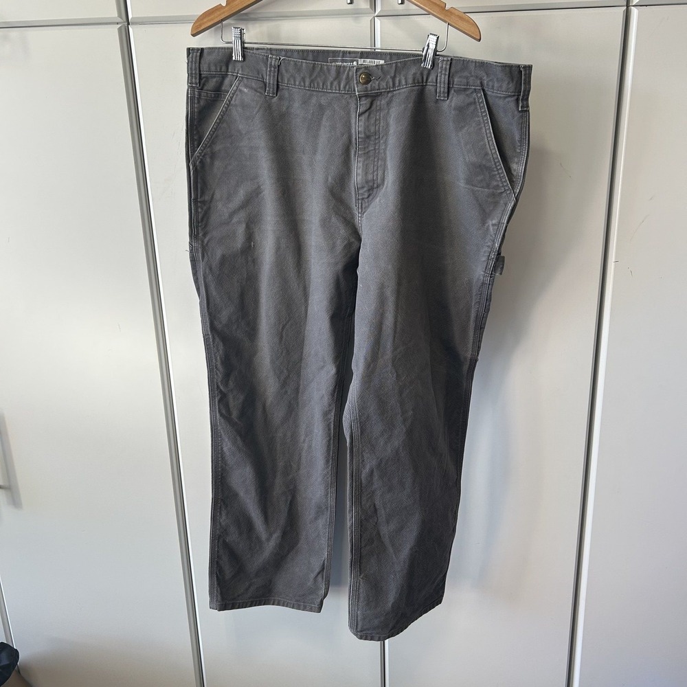 Carhartt Mens Relaxed Fit Carpenter Pants Gray Canvas 42x30 Workwear
